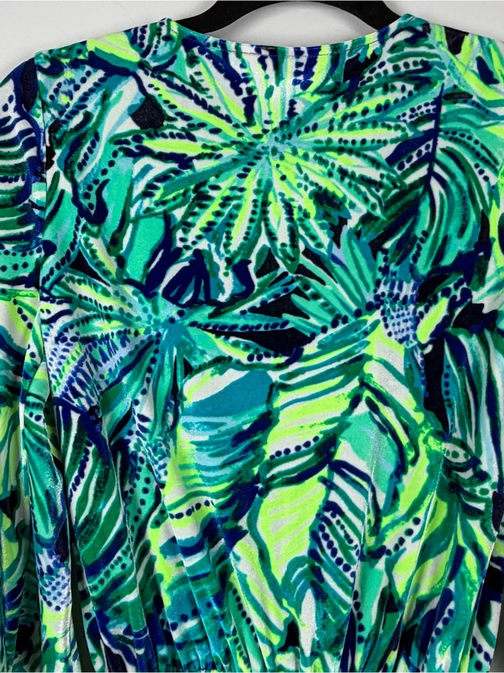 Lilly Pulitzer Viviana Romper Green Navy Blue Armadilly Tropical Velour XXS